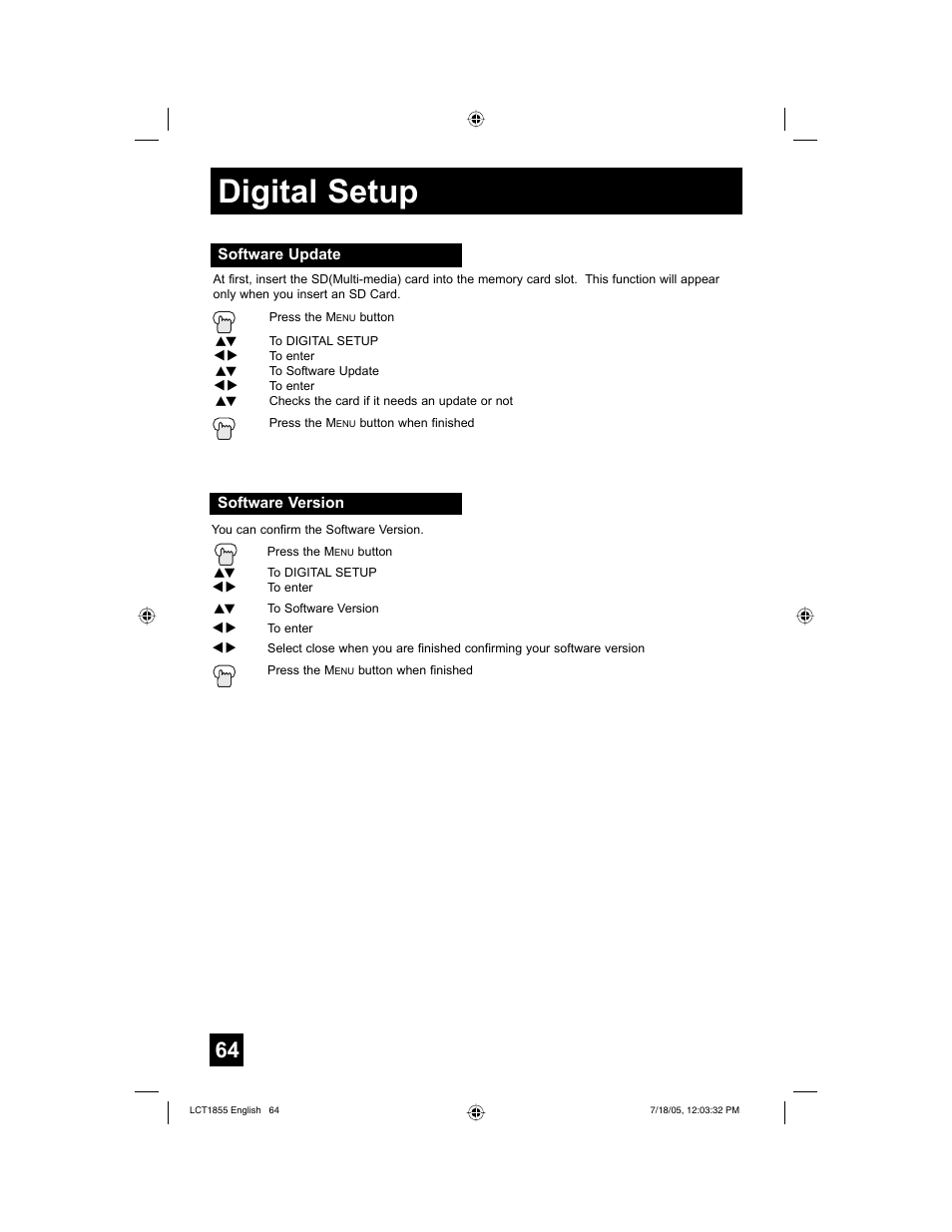 Digital setup | JVC AV 32S776 User Manual | Page 64 / 80