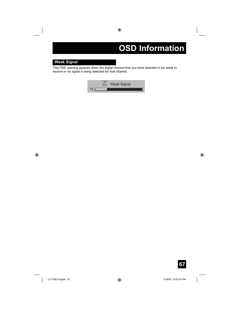 Osd information | JVC AV 32S776 User Manual | Page 67 / 80