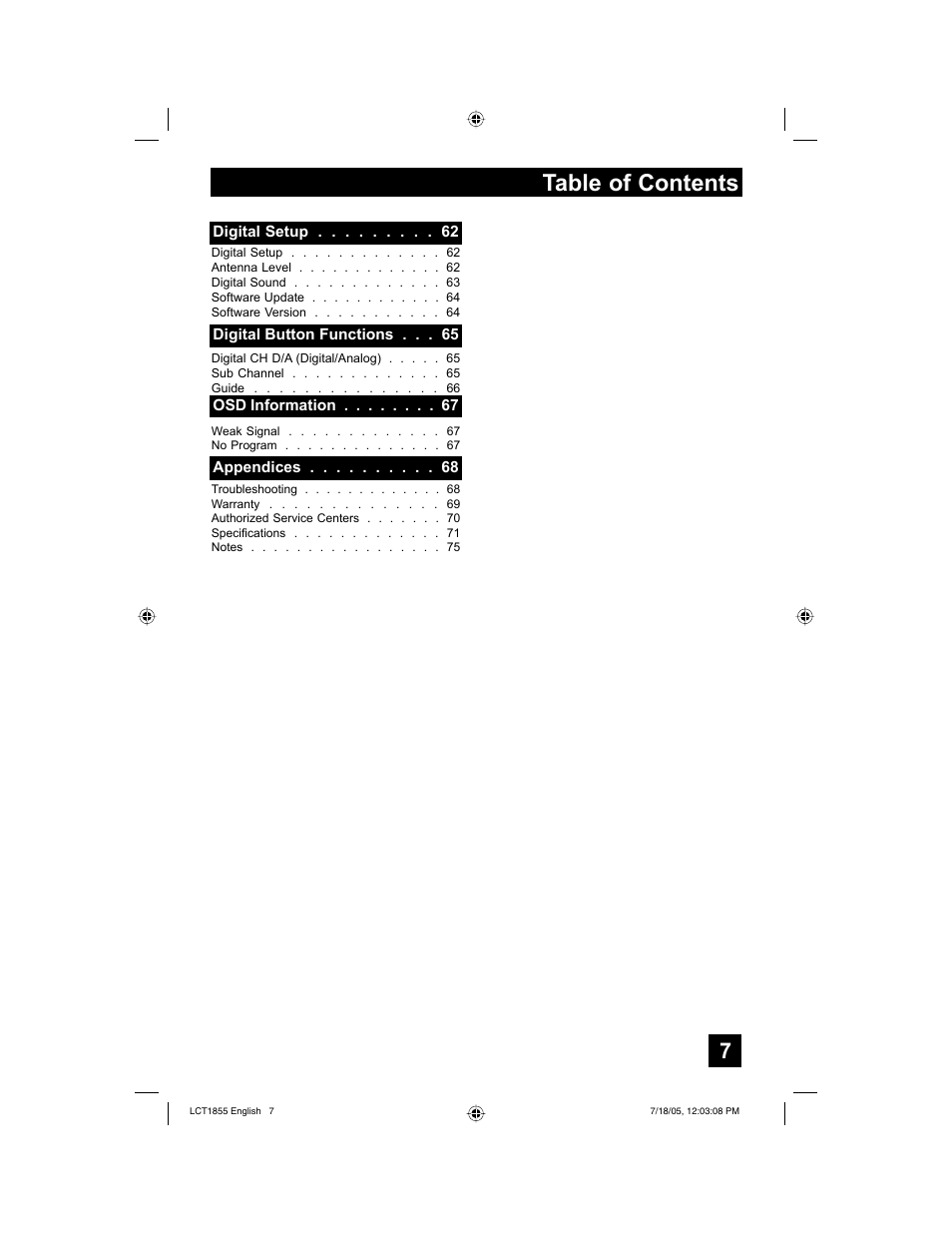 JVC AV 32S776 User Manual | Page 7 / 80