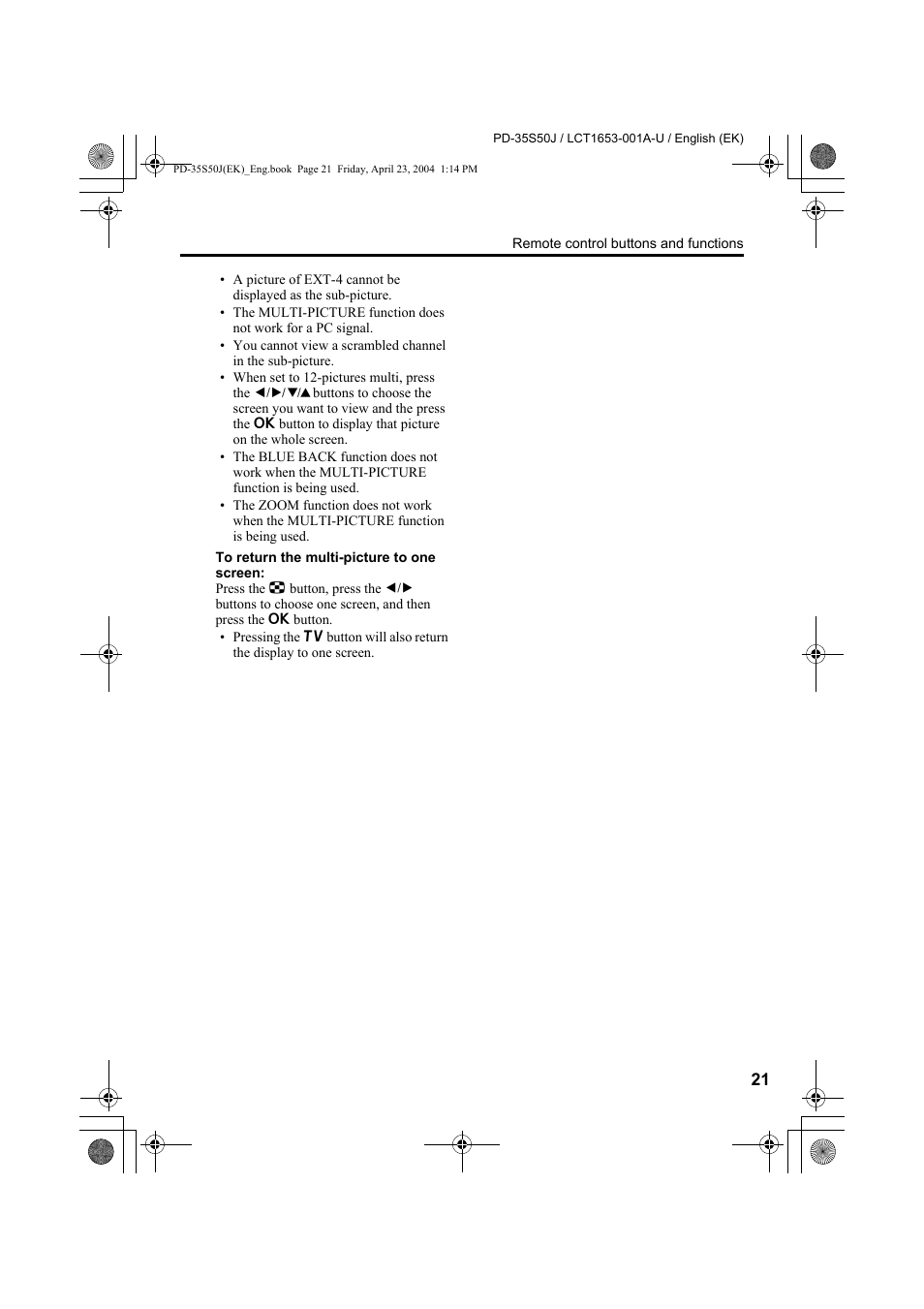 JVC PD-35S50J User Manual | Page 23 / 57
