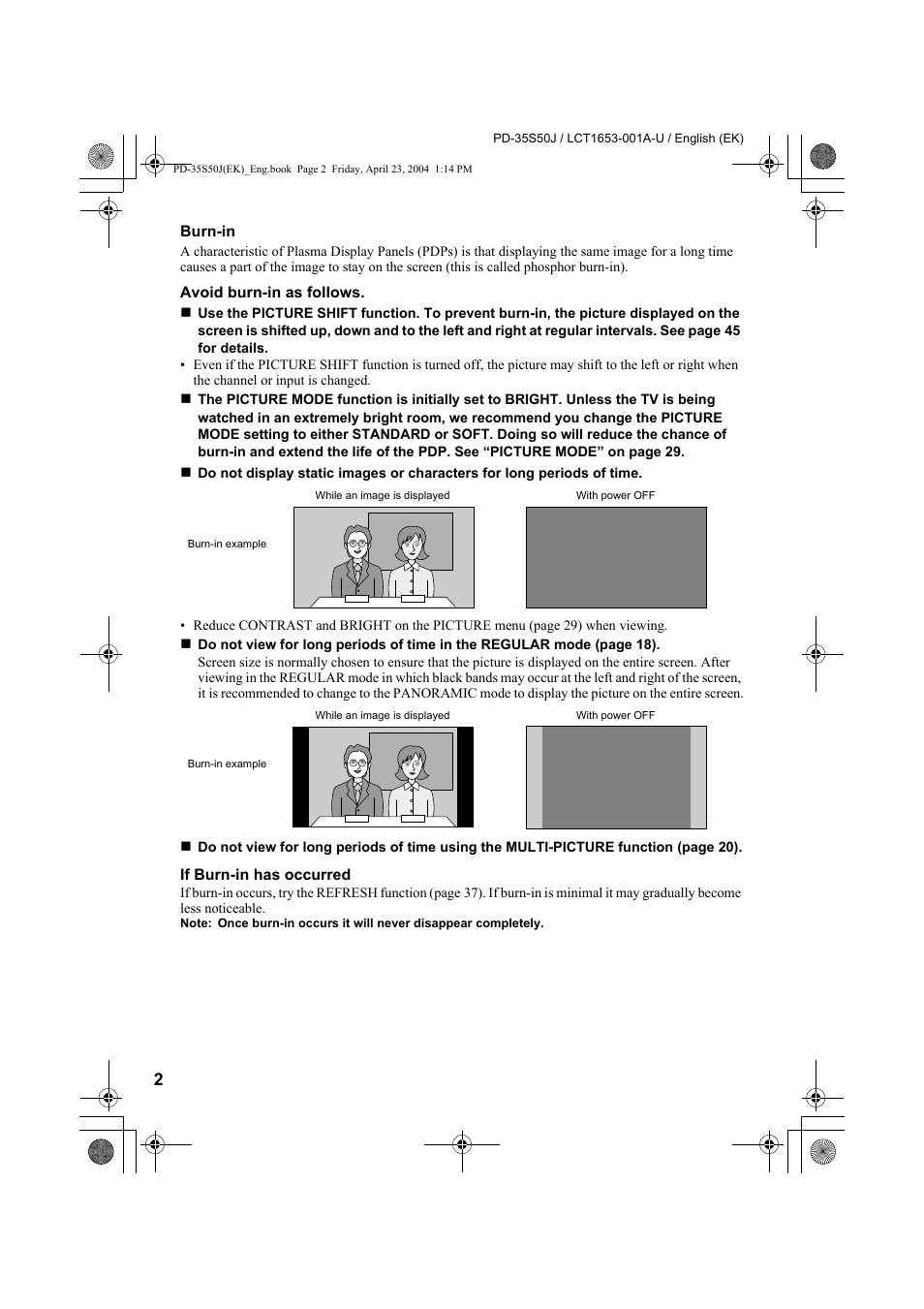 JVC PD-35S50J User Manual | Page 4 / 57