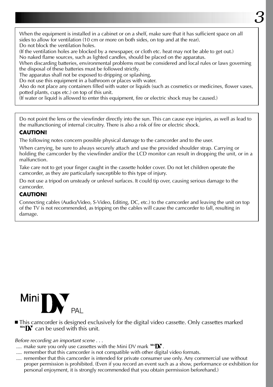 JVC Digital Video Camera GR-DVL105 User Manual | Page 3 / 72