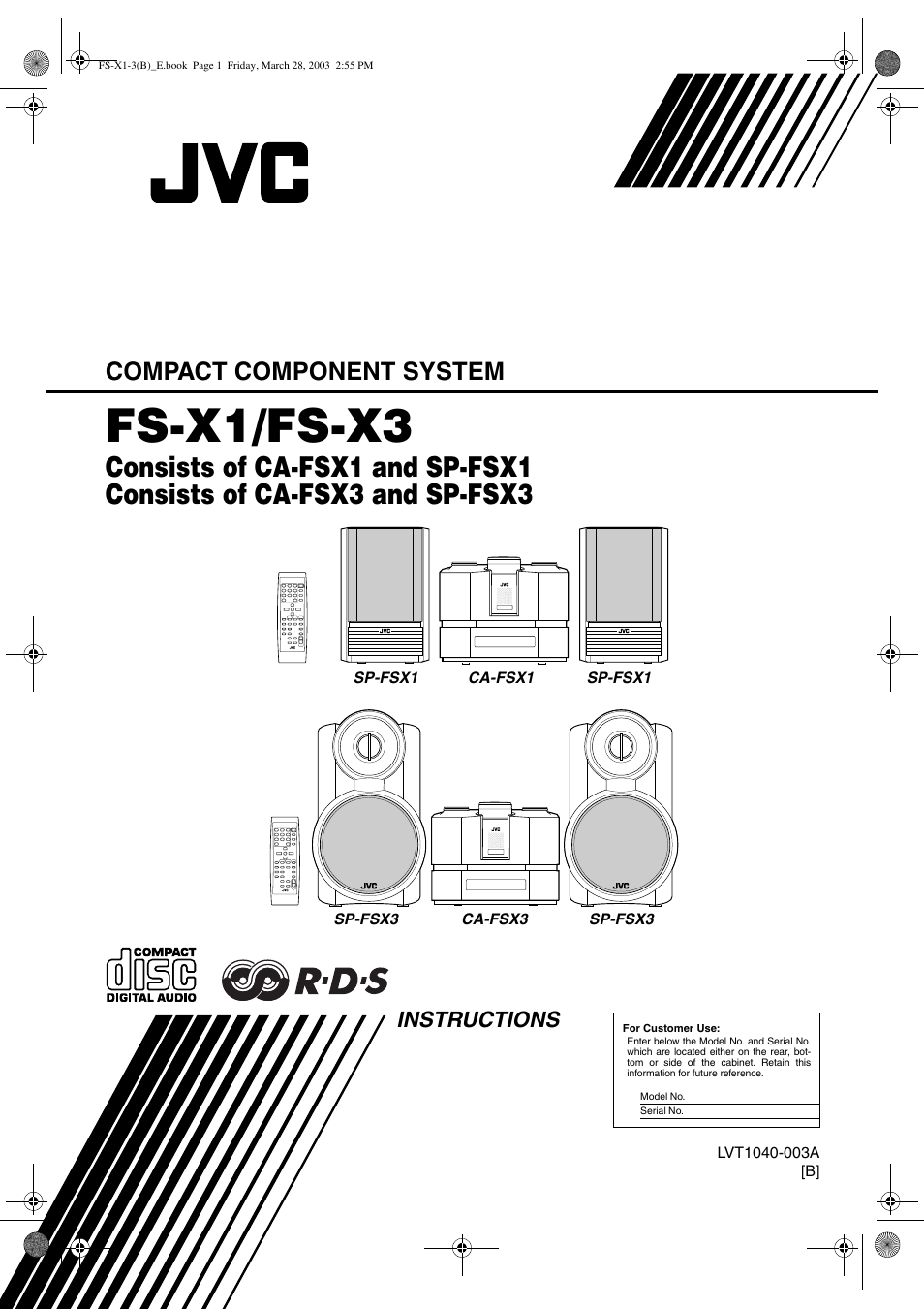 JVC SP-FSX3 User Manual | 35 pages