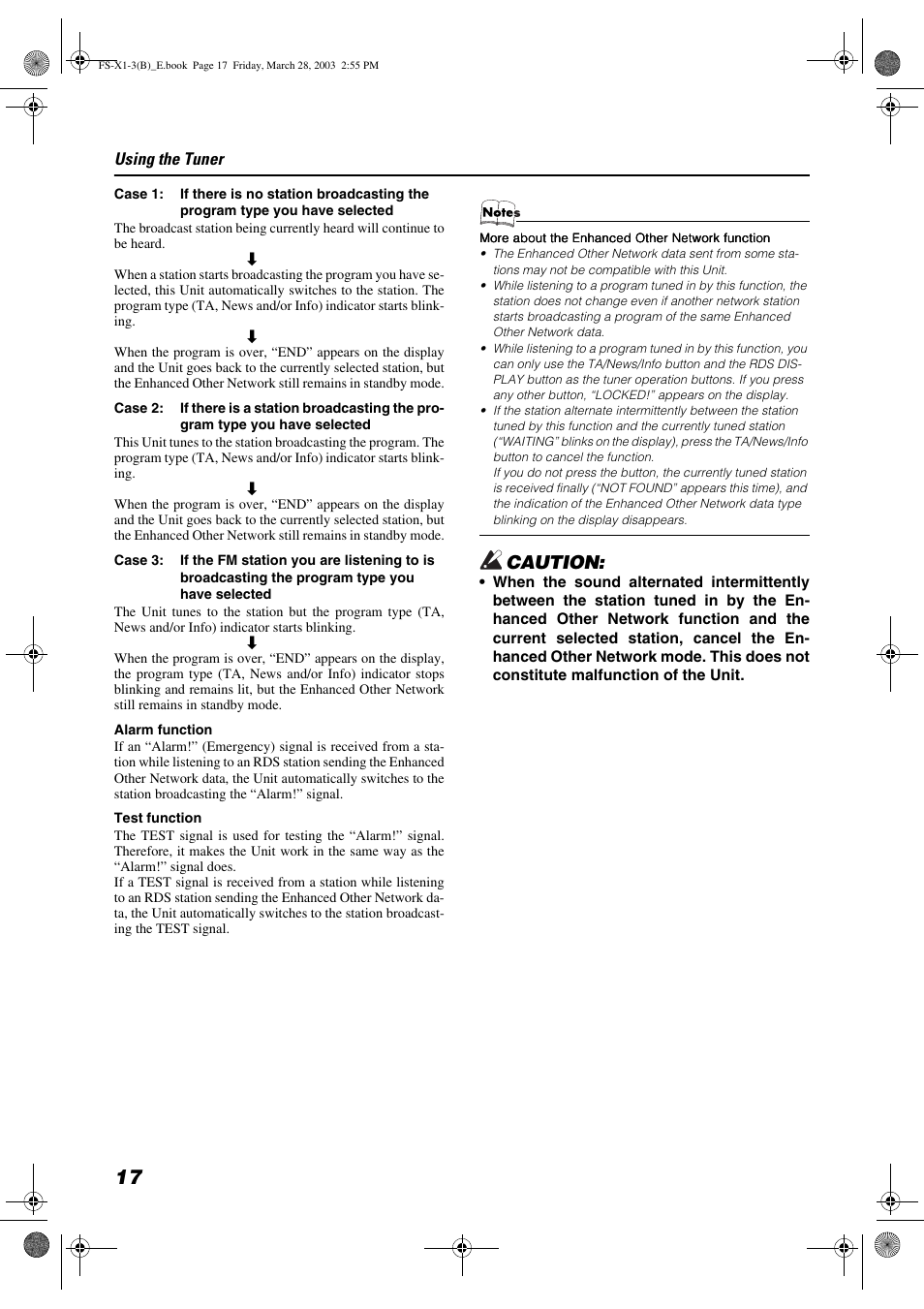 Caution | JVC SP-FSX3 User Manual | Page 20 / 35