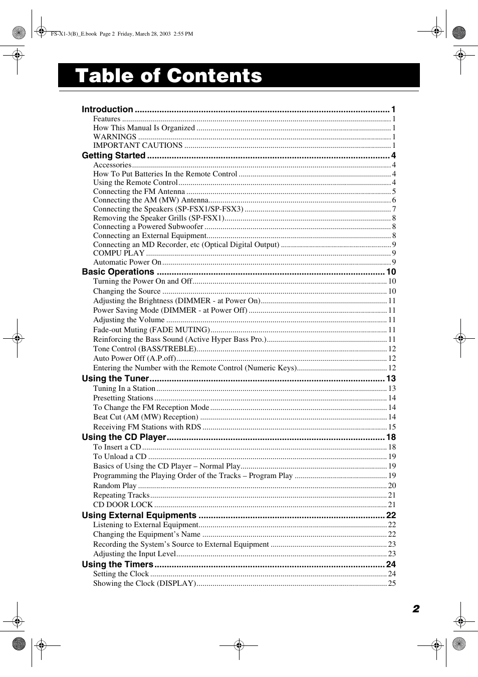 JVC SP-FSX3 User Manual | Page 5 / 35