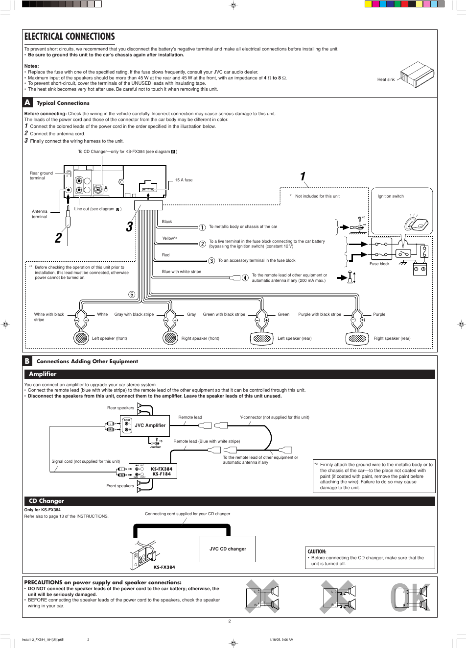 Electrical connections | JVC KS-F184 User Manual | Page 18 / 18