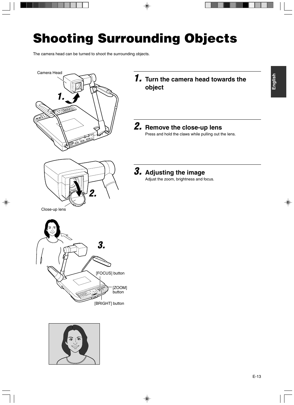 Shooting surrounding objects | JVC AV-P960E User Manual | Page 13 / 109