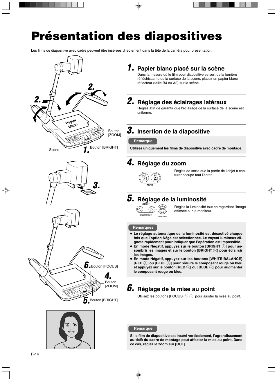 Presentation des diapositives, Présentation des diapositives | JVC AV-P960E User Manual | Page 41 / 109