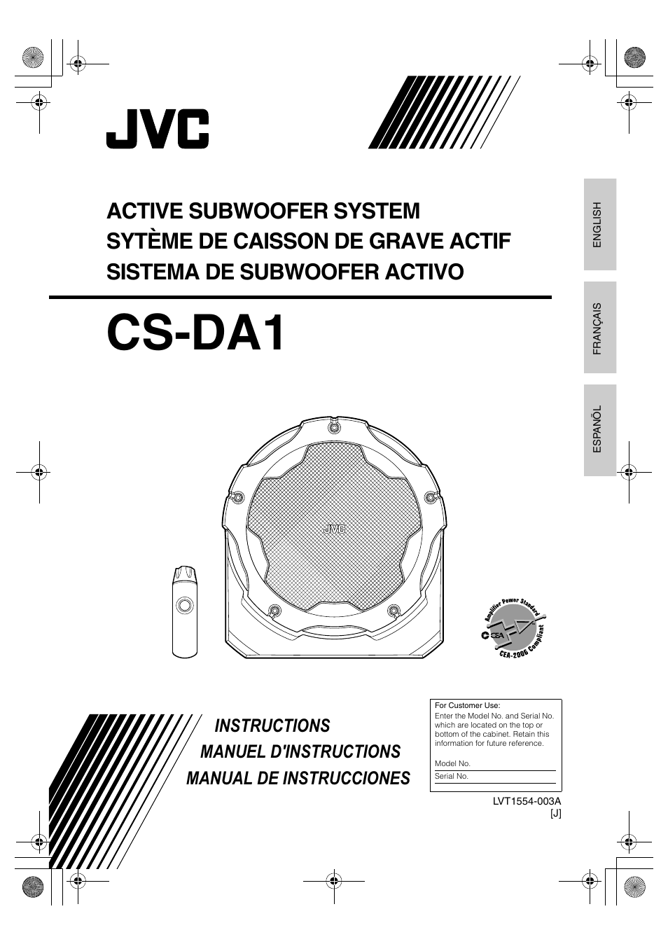 JVC CS-DA1 User Manual | 48 pages