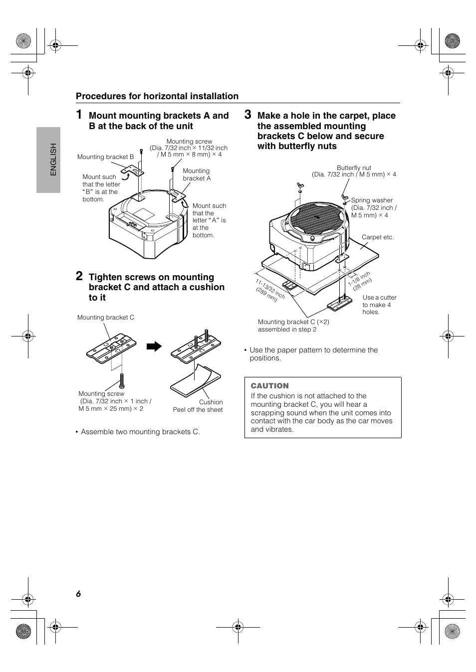 Procedures for horizontal installation | JVC CS-DA1 User Manual | Page 10 / 48