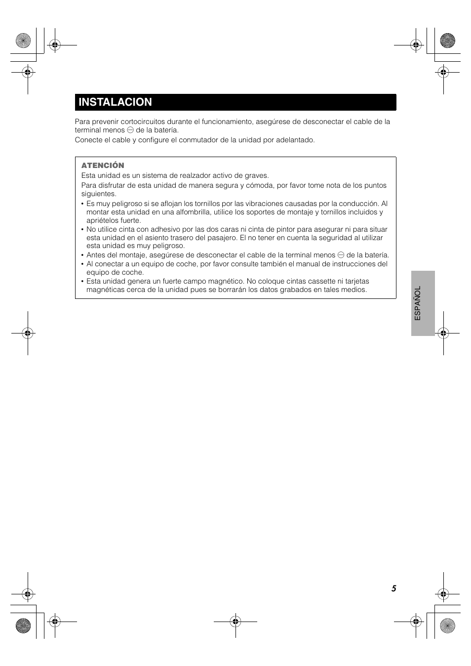 Instalacion | JVC CS-DA1 User Manual | Page 37 / 48