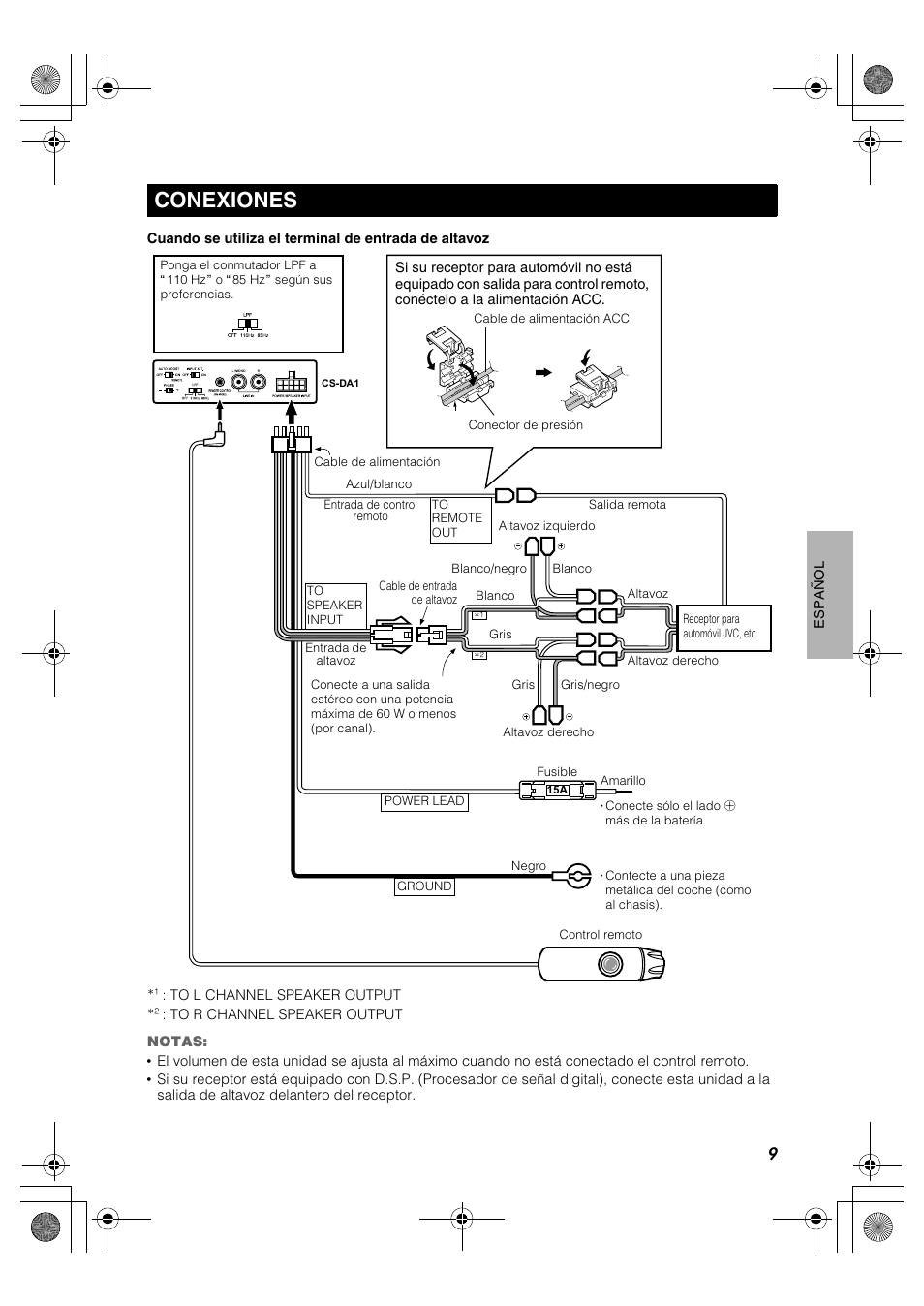 Conexiones | JVC CS-DA1 User Manual | Page 41 / 48