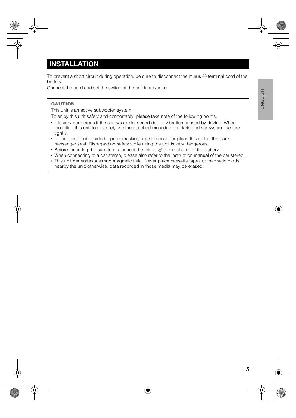 Installation | JVC CS-DA1 User Manual | Page 9 / 48