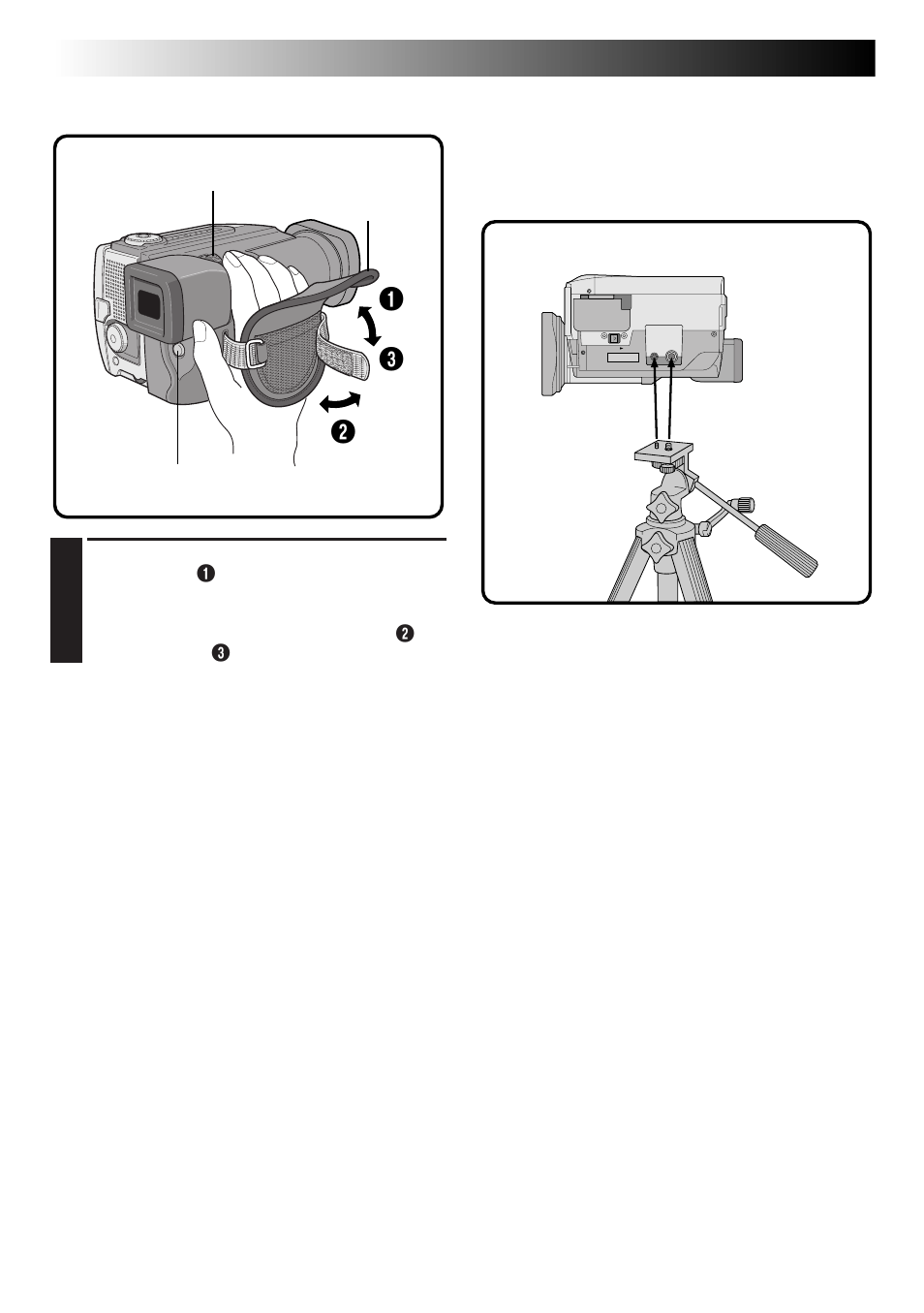 Getting started, Grip strap attachment tripod mounting, Cont.) | JVC GR-DLS1 User Manual | Page 14 / 88
