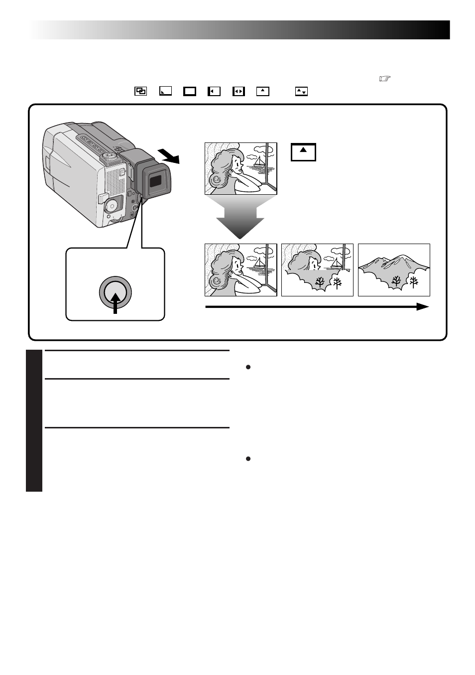 Recording, Advanced features (cont.), Picture wipe/dissolve | JVC GR-DLS1 User Manual | Page 38 / 88