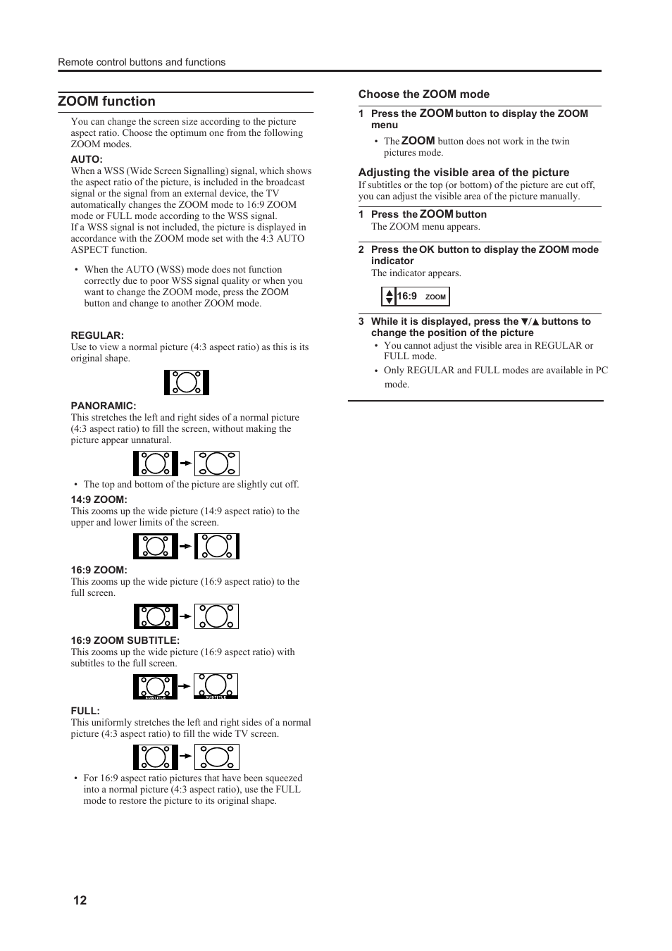 Zoom function | JVC 5030057088 User Manual | Page 13 / 33