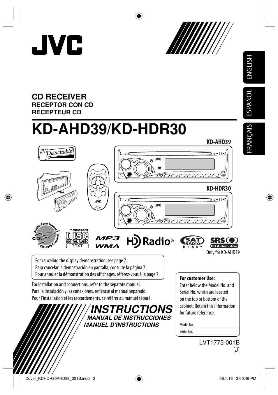 JVC KD-AHD39 User Manual | 117 pages