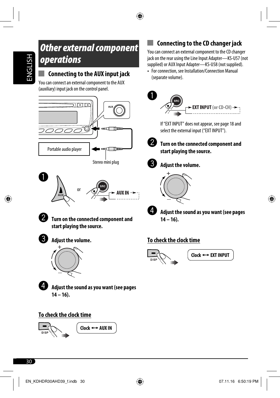 Other external component operations | JVC KD-AHD39 User Manual | Page 30 / 117