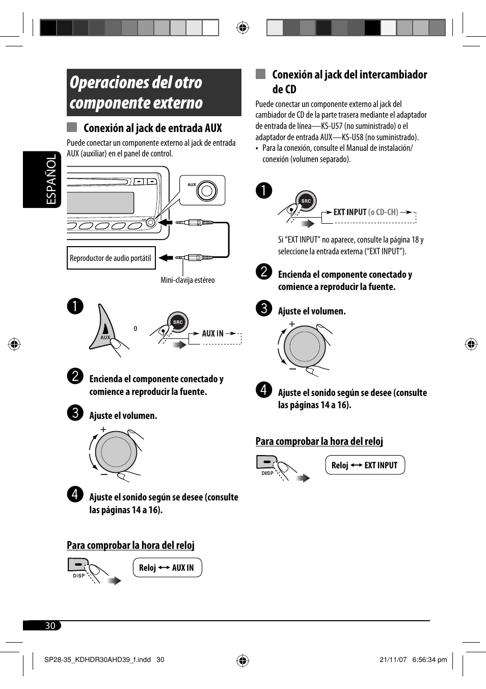 Operaciones del otro componente externo | JVC KD-AHD39 User Manual | Page 68 / 117