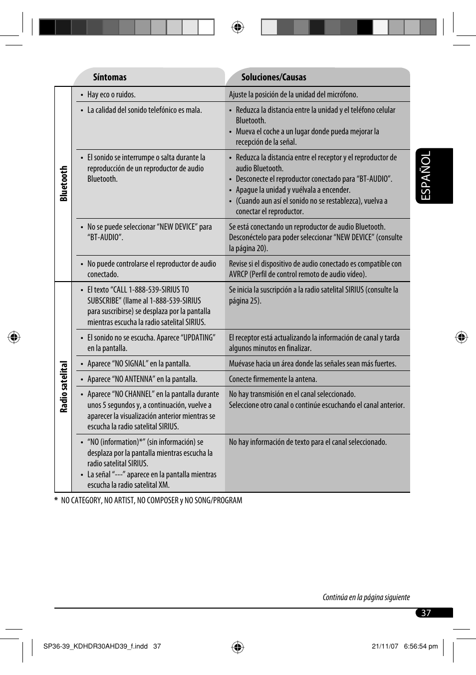 Español | JVC KD-AHD39 User Manual | Page 75 / 117