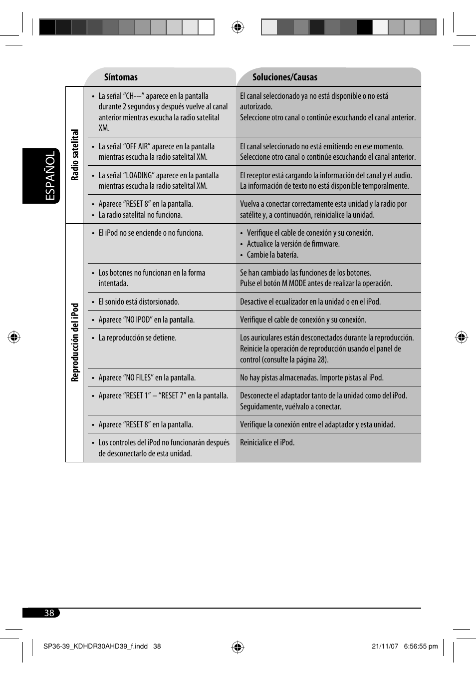 Español | JVC KD-AHD39 User Manual | Page 76 / 117