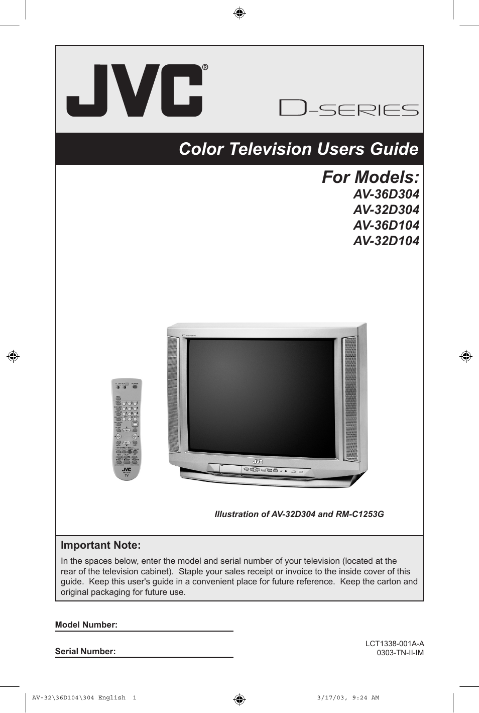 JVC AV 36D104 User Manual | 52 pages