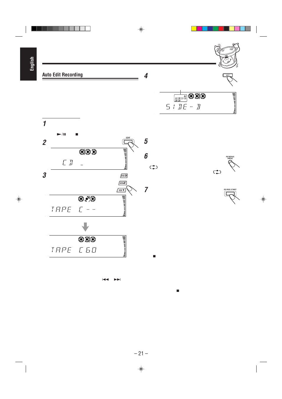 Auto edit recording | JVC CA-MXJ750R User Manual | Page 26 / 34