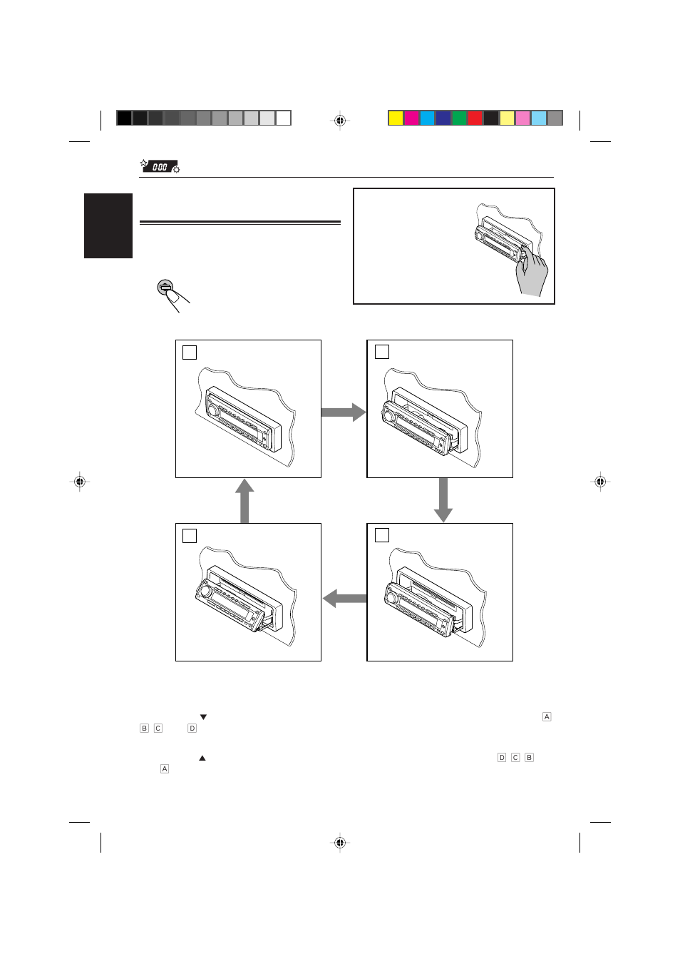 Changing the control panel angle, Ab d c | JVC CD Receiver KD-SH77R User Manual | Page 28 / 42