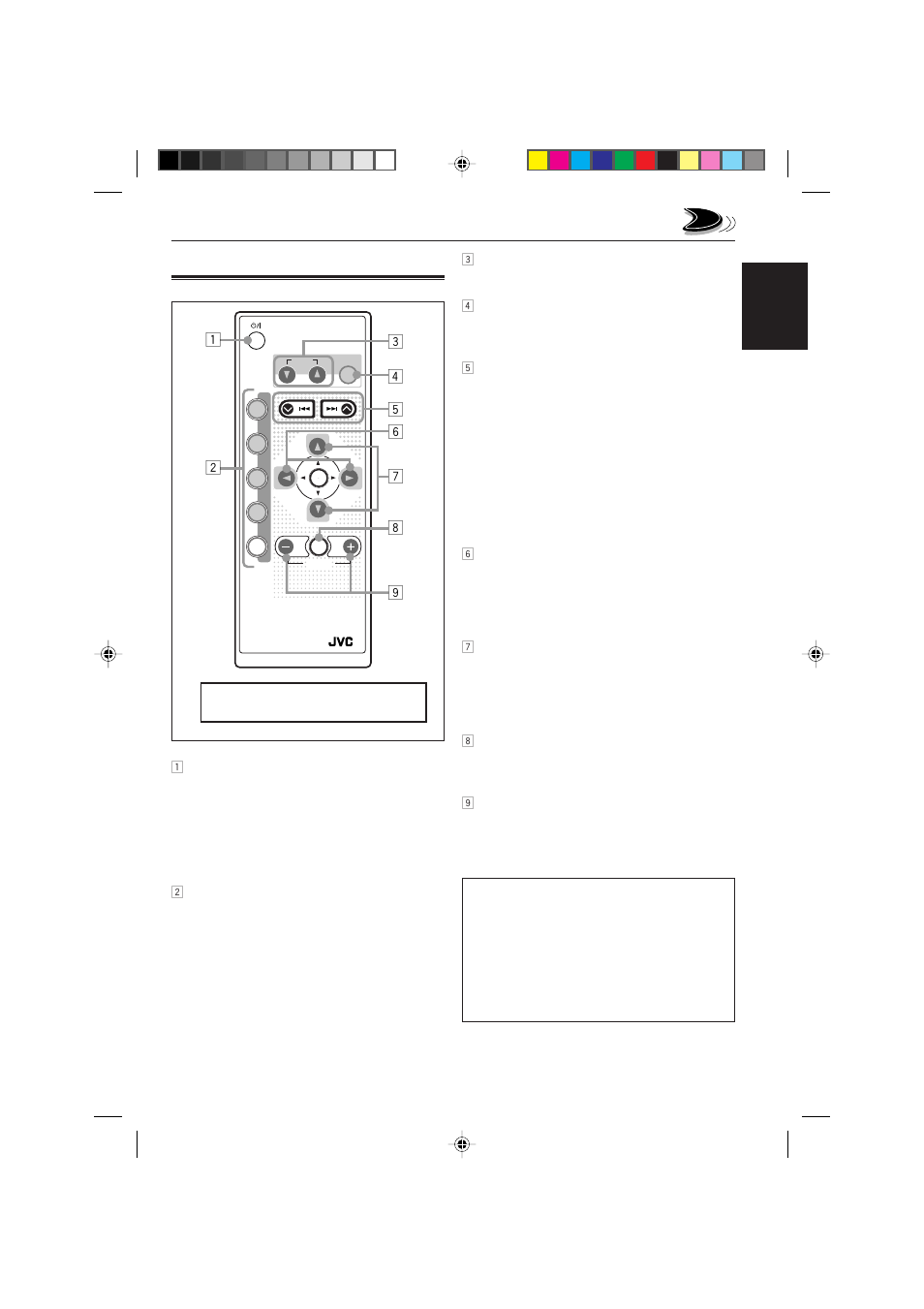Remote controller, English | JVC CD Receiver KD-SH77R User Manual | Page 5 / 42