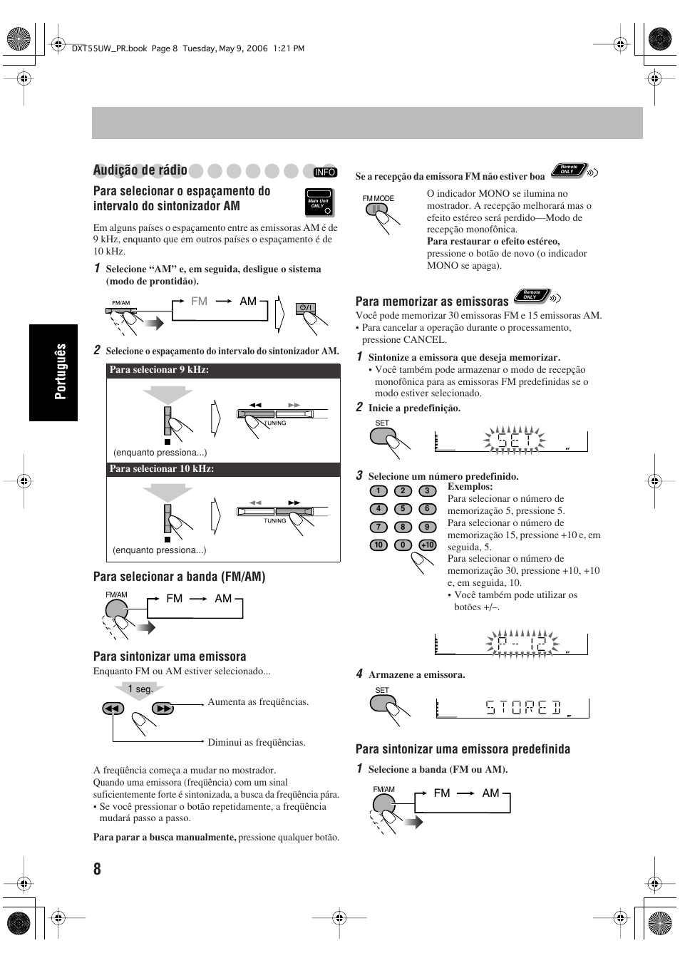 Audição de rádio | JVC DX-T55 User Manual | Page 104 / 144