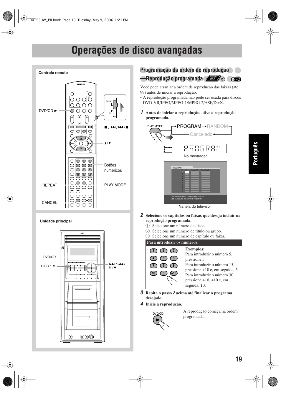 Operações de disco avançadas, Program random cancelado | JVC DX-T55 User Manual | Page 115 / 144