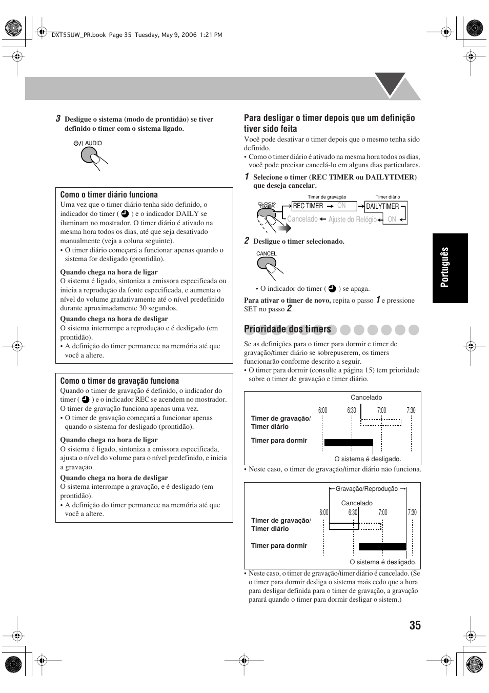 Prioridade dos timers | JVC DX-T55 User Manual | Page 131 / 144