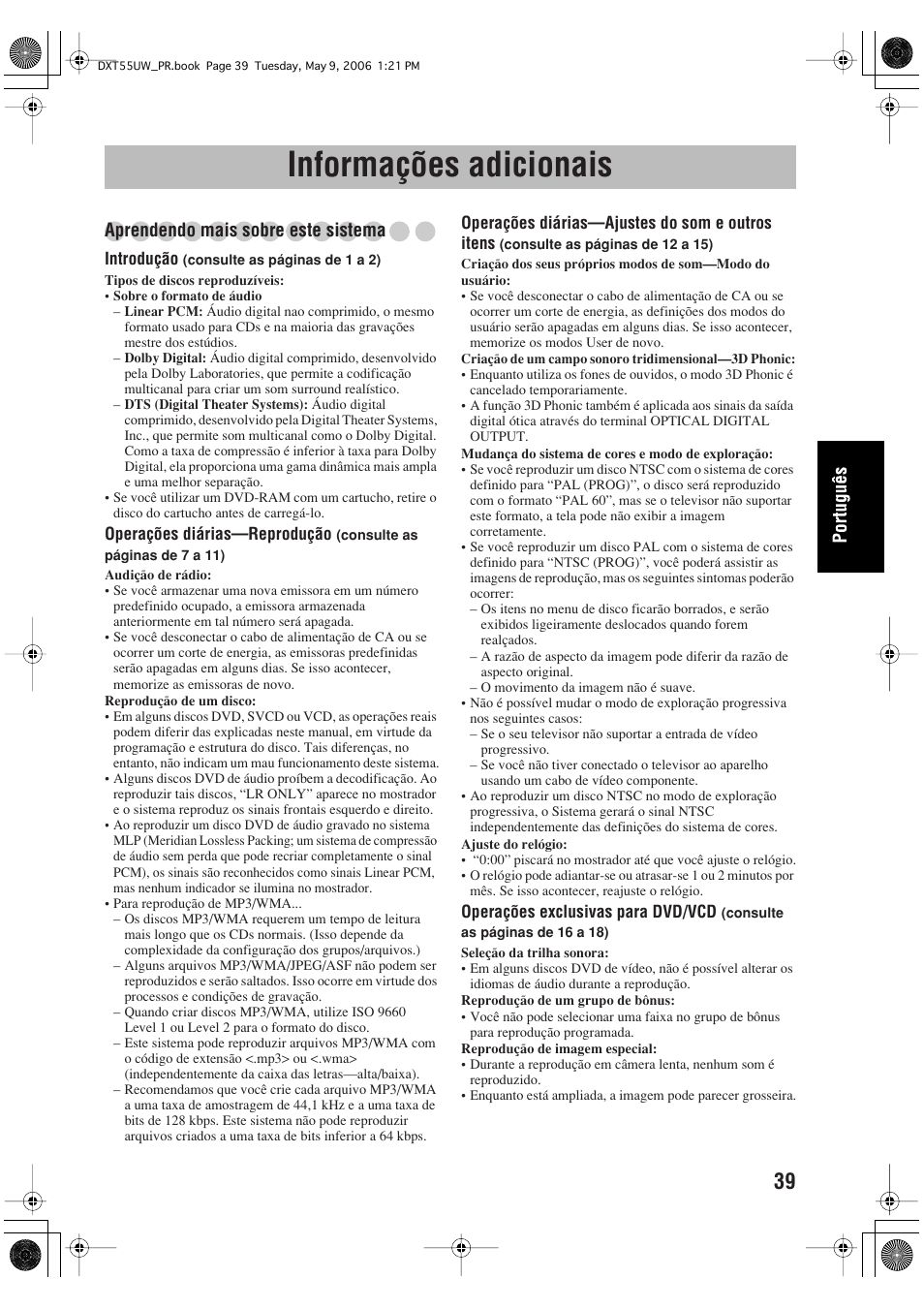 Informações adicionais, Aprendendo mais sobre este sistema | JVC DX-T55 User Manual | Page 135 / 144