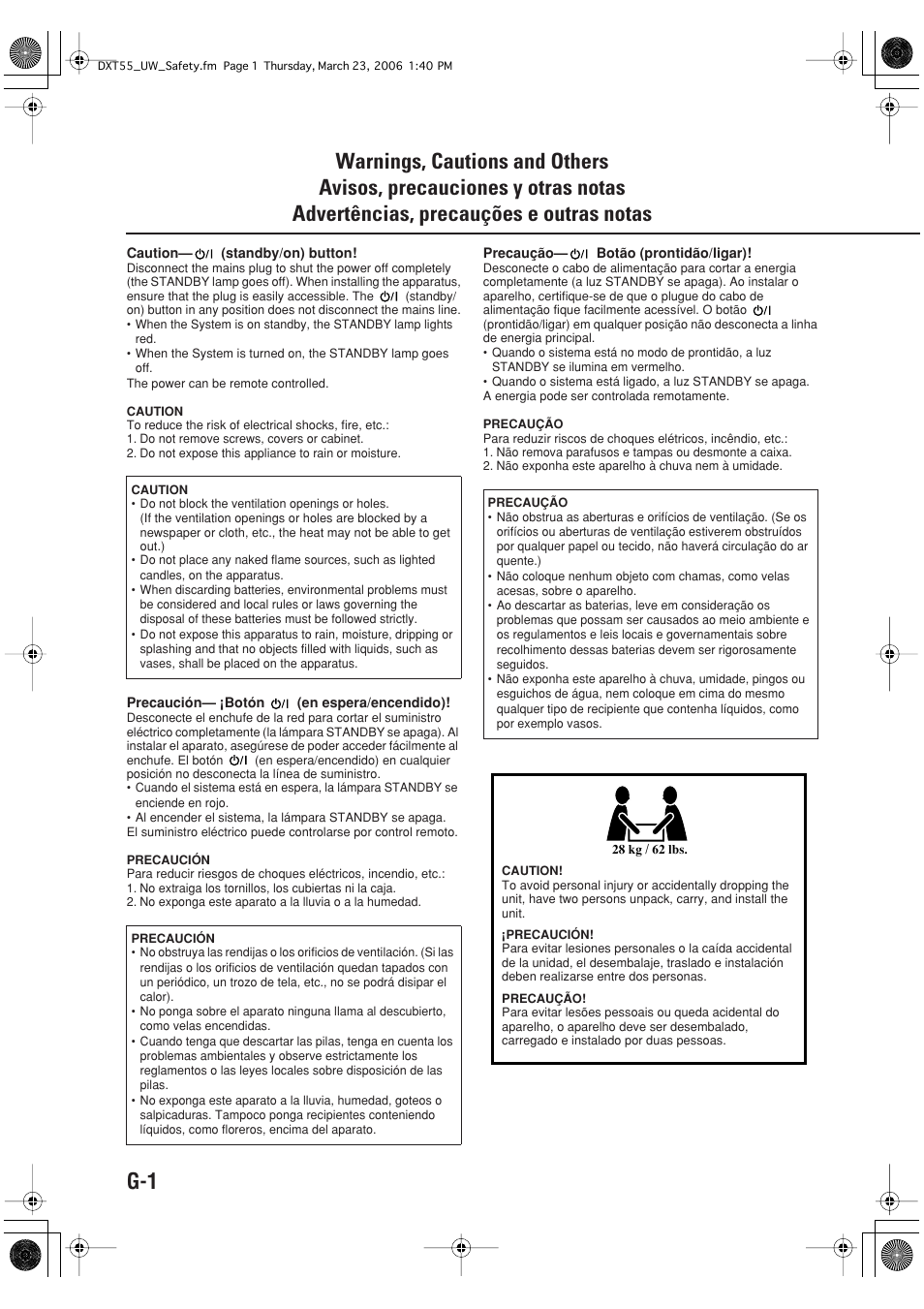 JVC DX-T55 User Manual | Page 2 / 144