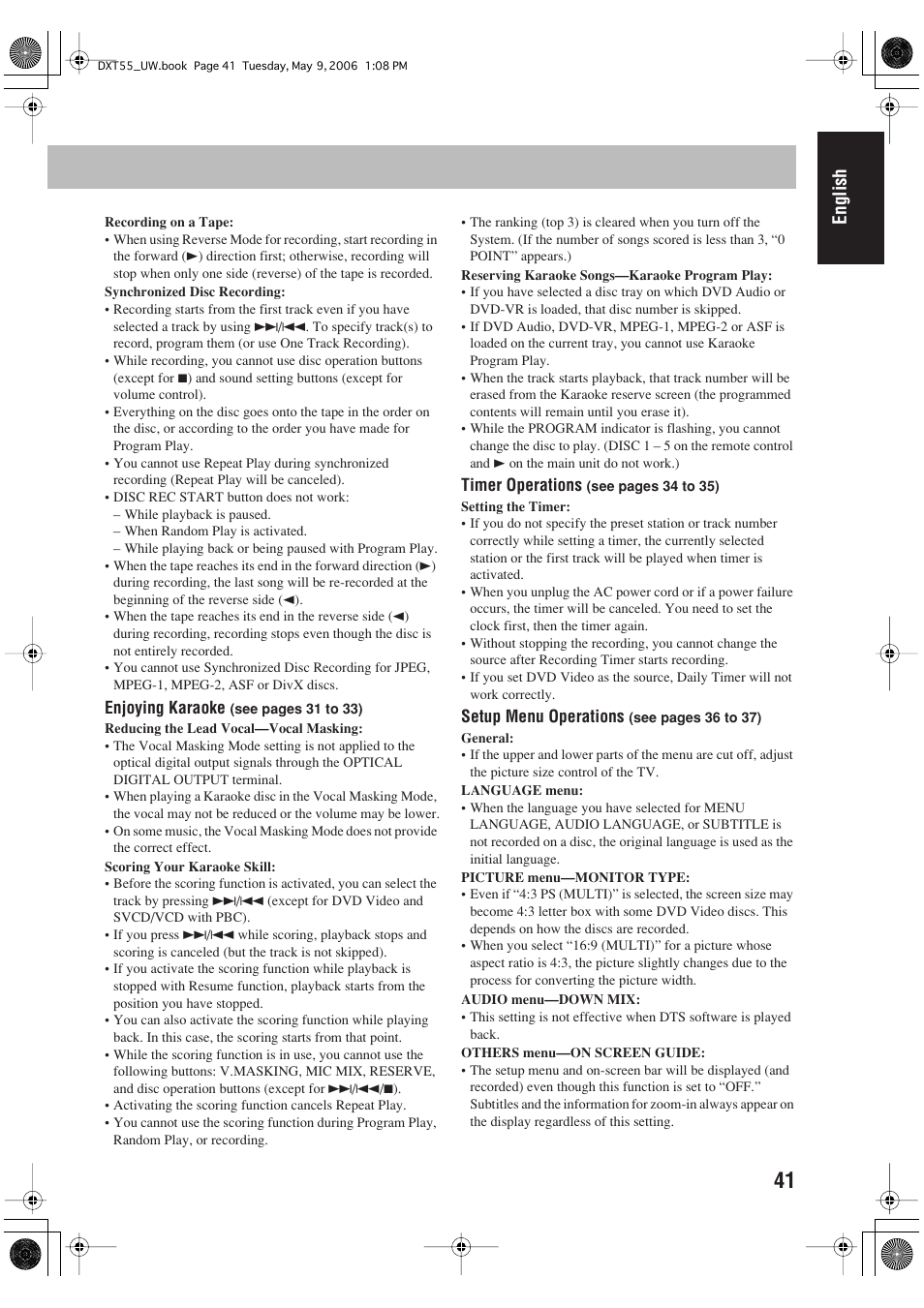 English | JVC DX-T55 User Manual | Page 45 / 144