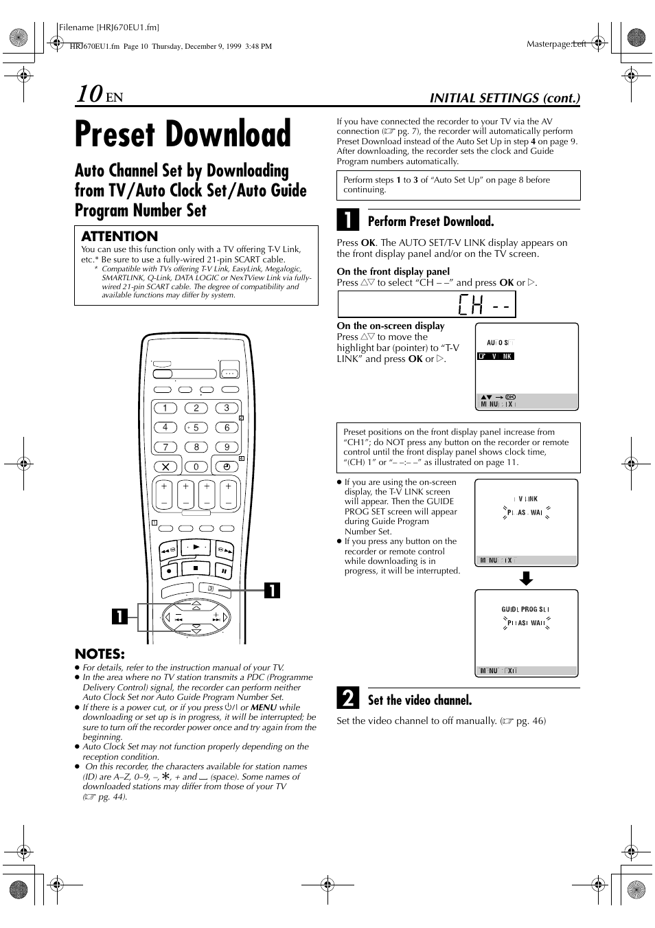 Preset download | JVC HR-J472EU User Manual | Page 10 / 56