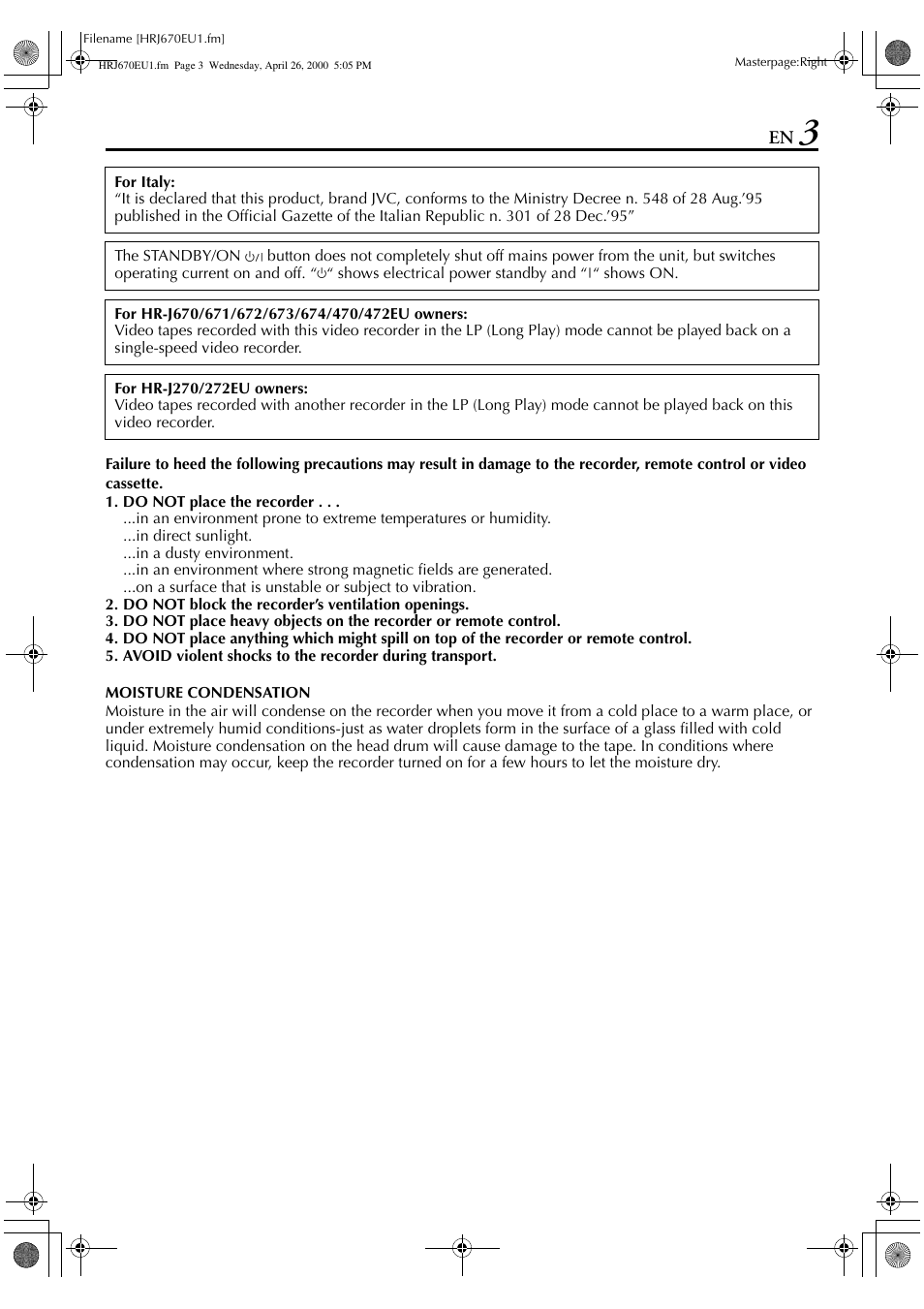 JVC HR-J472EU User Manual | Page 3 / 56