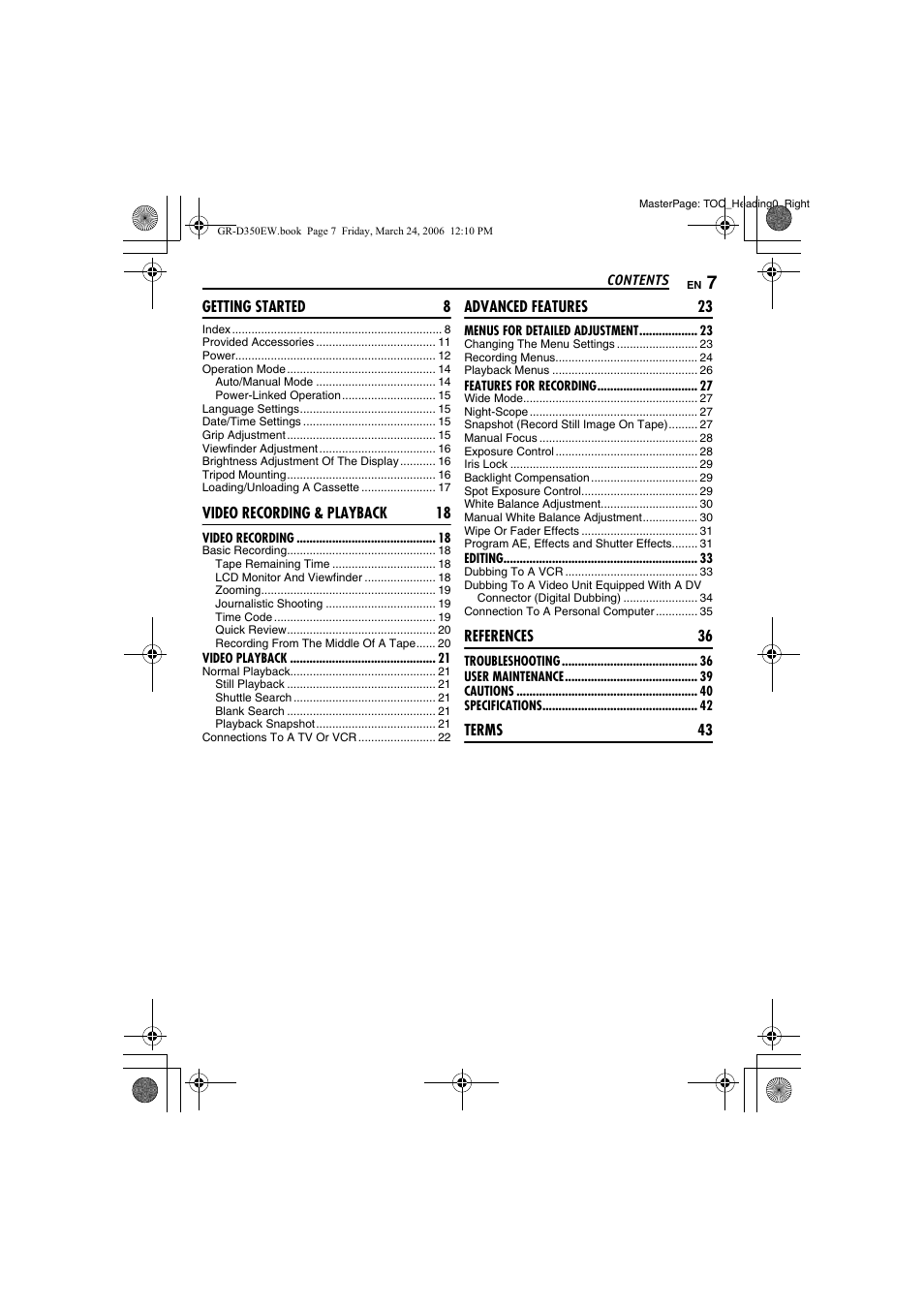 JVC GR-D350EW User Manual | Page 7 / 44
