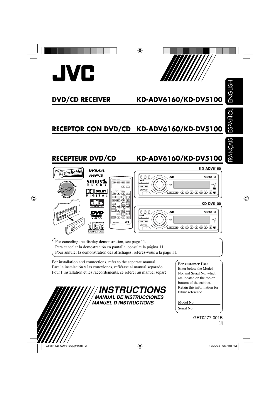 JVC KD-ADV6160 User Manual | 177 pages