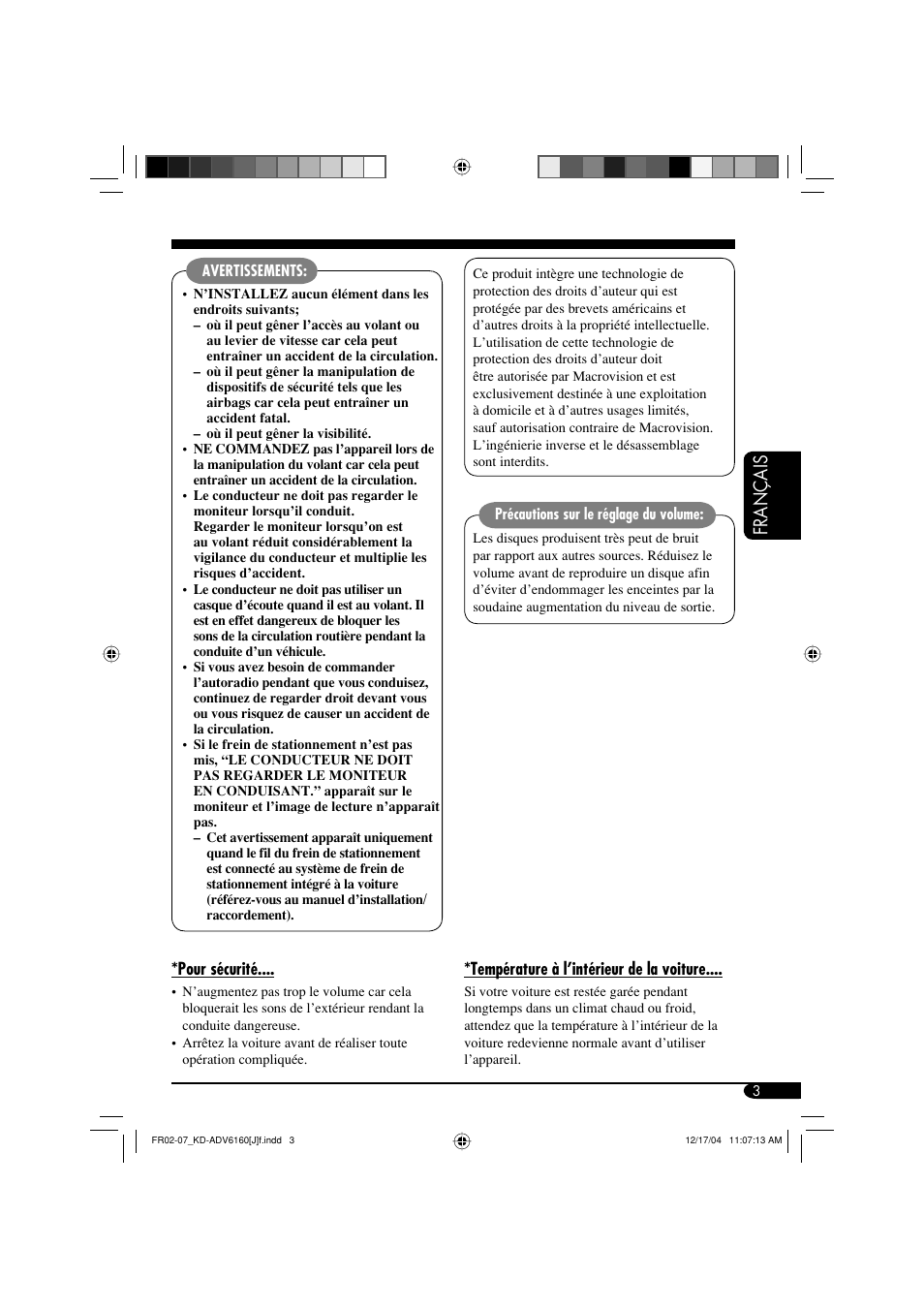 Français | JVC KD-ADV6160 User Manual | Page 119 / 177