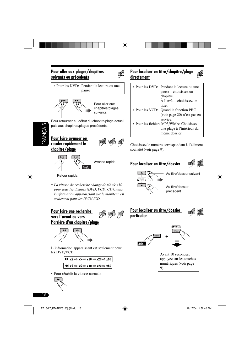 Français | JVC KD-ADV6160 User Manual | Page 134 / 177