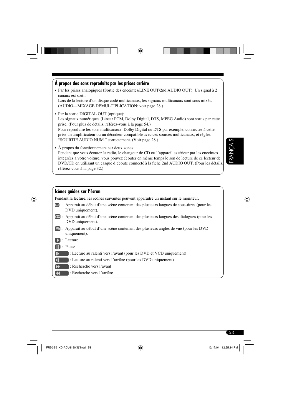 Français | JVC KD-ADV6160 User Manual | Page 169 / 177