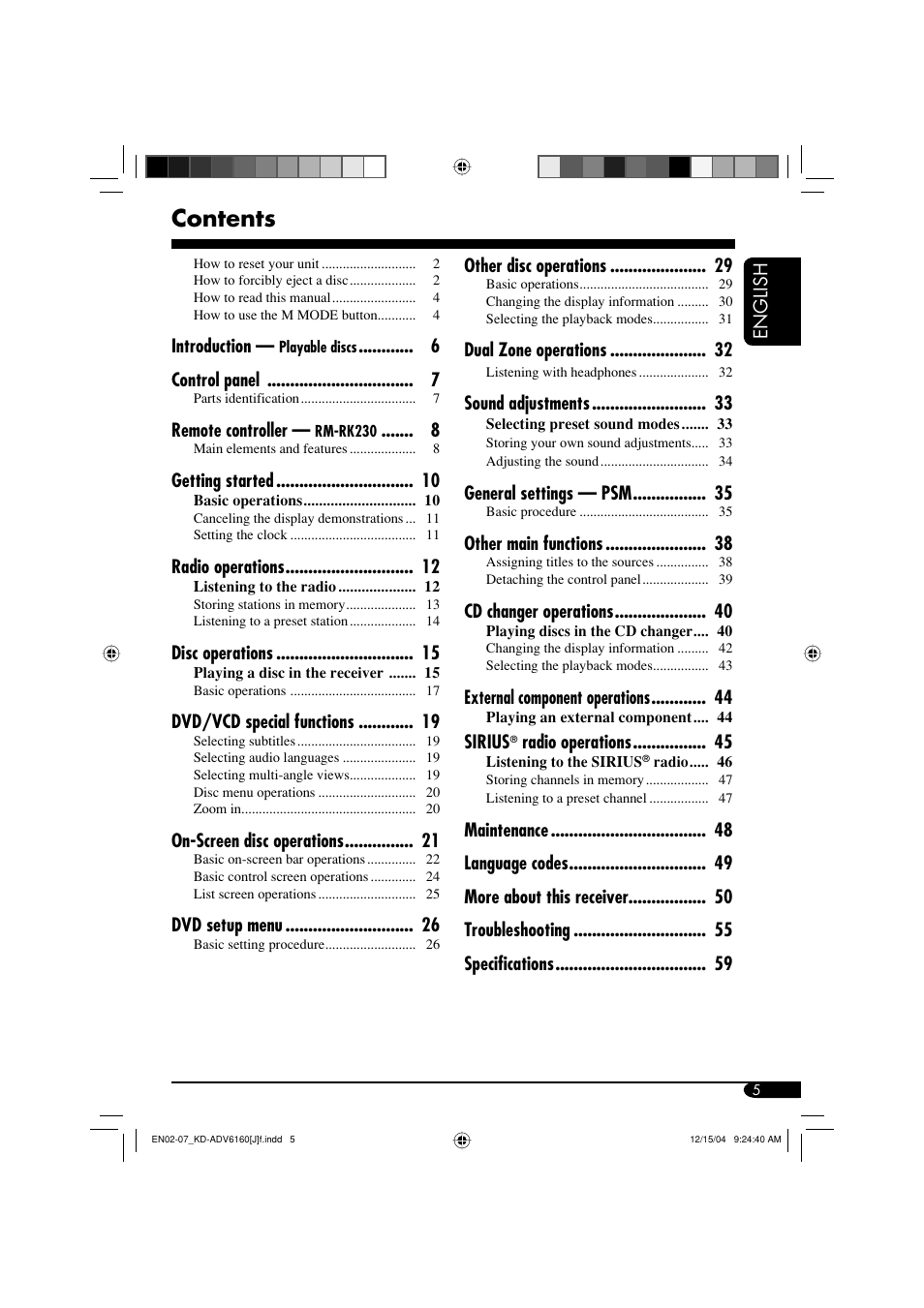 JVC KD-ADV6160 User Manual | Page 5 / 177