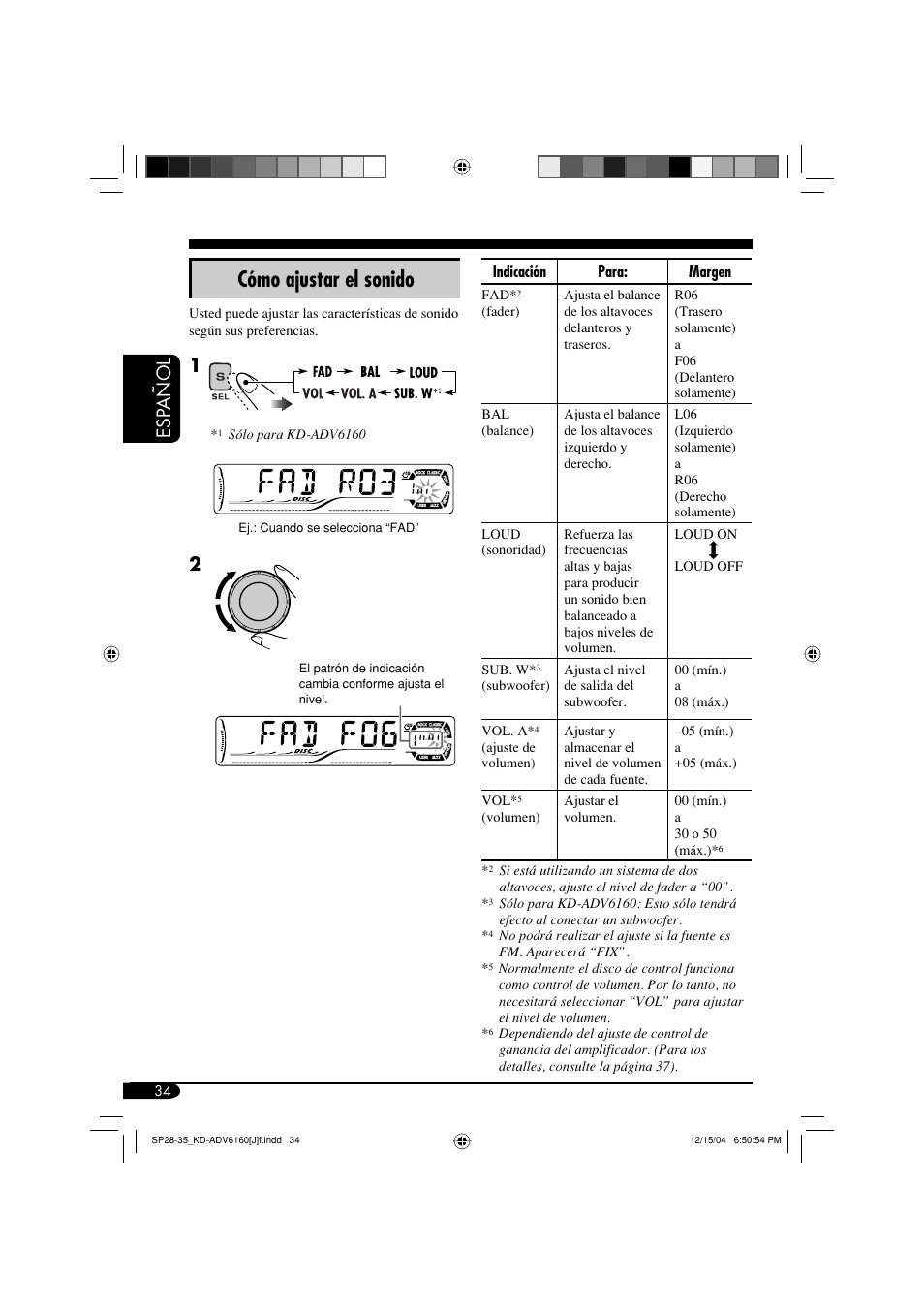 Cómo ajustar el sonido, Esp añol | JVC KD-ADV6160 User Manual | Page 92 / 177