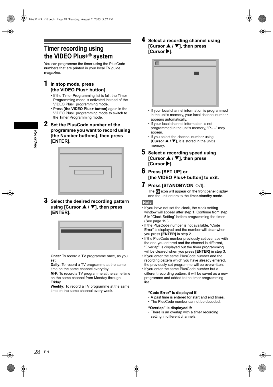 Timer recording using the video plus+ system, Timer recording using the video plus, System | JVC DR-M70SEK User Manual | Page 28 / 68