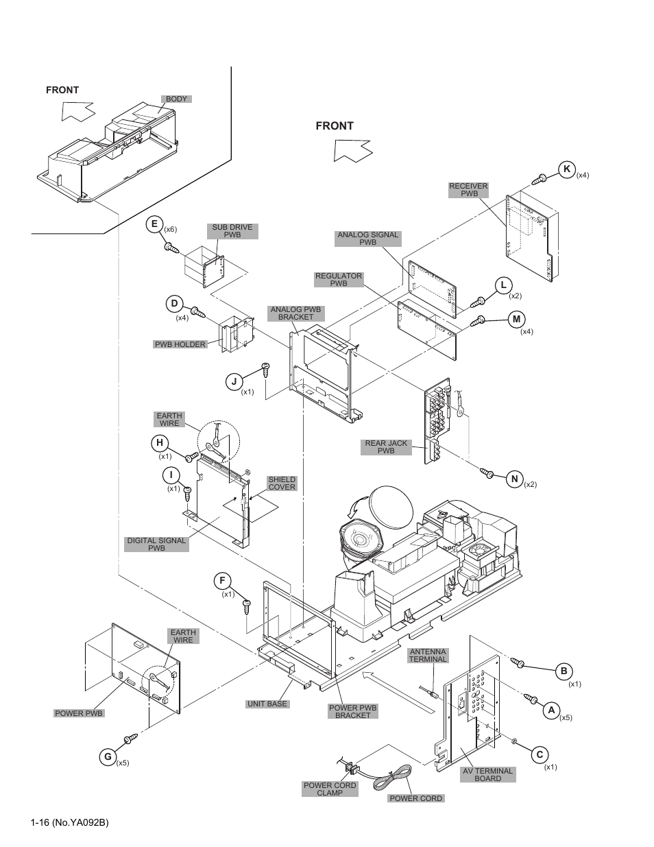 Front | JVC Rear Projection Television HD-52Z575 User Manual | Page 16 / 37