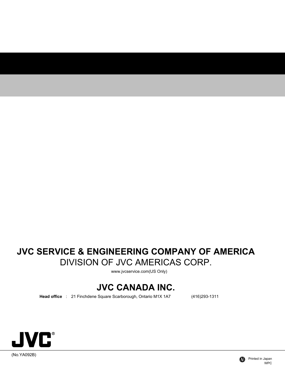 Jvc canada inc | JVC Rear Projection Television HD-52Z575 User Manual | Page 37 / 37