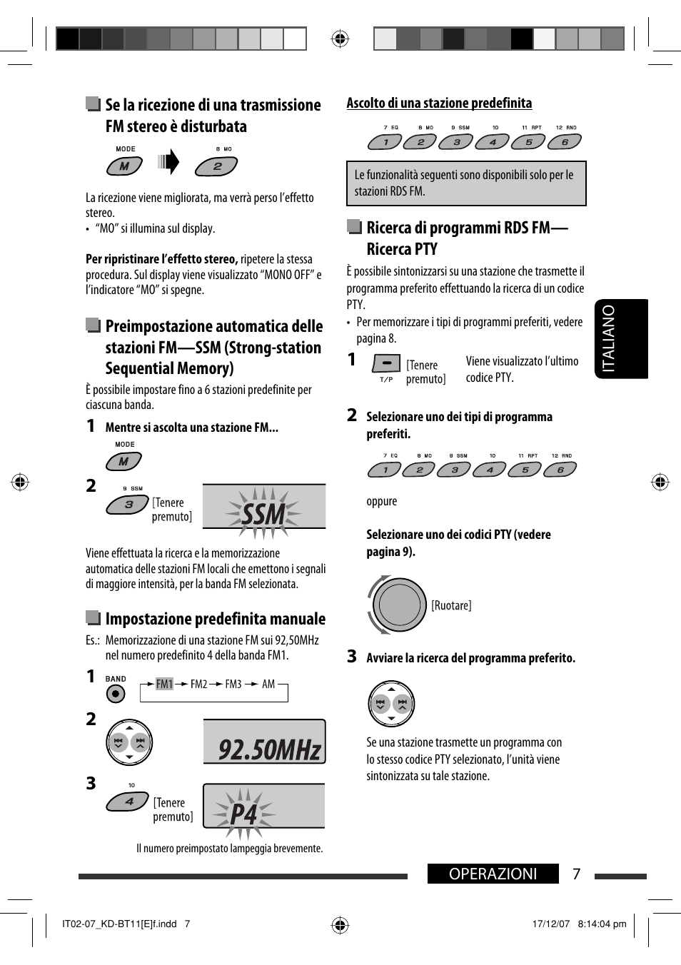 Ricerca di programmi rds fm— ricerca pty, Impostazione predefinita manuale | JVC KD-BT11 User Manual | Page 77 / 107