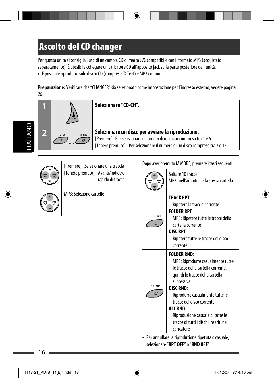 Ascolto del cd changer | JVC KD-BT11 User Manual | Page 86 / 107