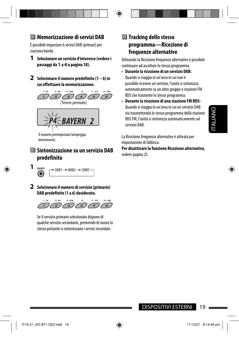 Sintonizzazione su un servizio dab predefinito | JVC KD-BT11 User Manual | Page 89 / 107